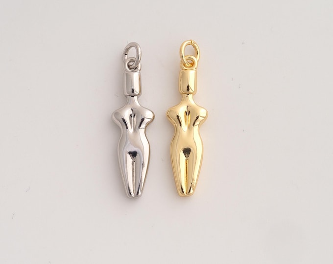 18K Gold Filled Human Boay Charm,Dainty Human Boay Pendant,Human Boay Pendant ,DIY Jewelry Supplies,30x8x3.3mm