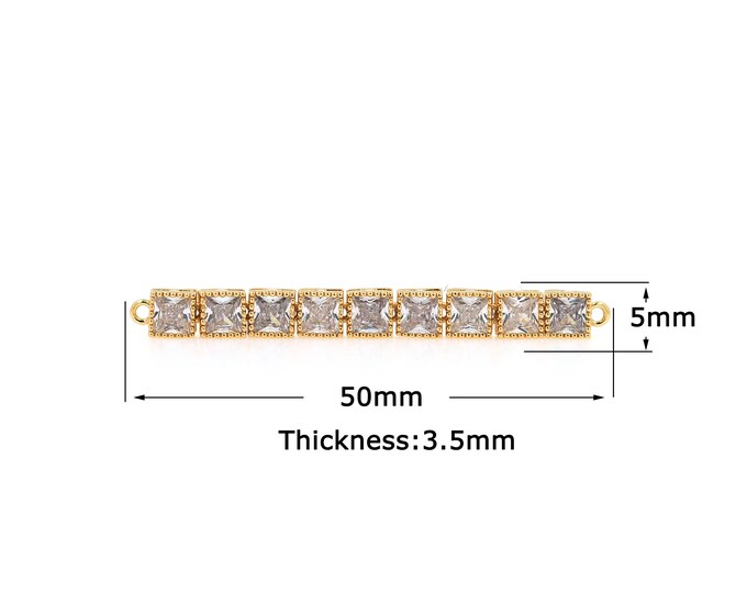 18K Gold Filled Long Connector,Gold Dainty Long Connector,Long Connector Bracelet Necklace for DIY Jewelry Making Supply