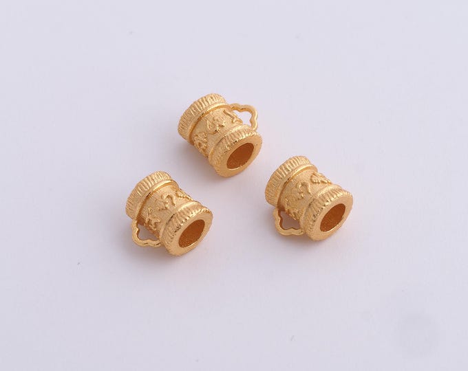 18K Gold Filled Round Spacer Beads,Gold Tube Beads, Round Beads DIY Bracelet Necklace Earrings Jewelry Making,6.5x6.2x4.7mm