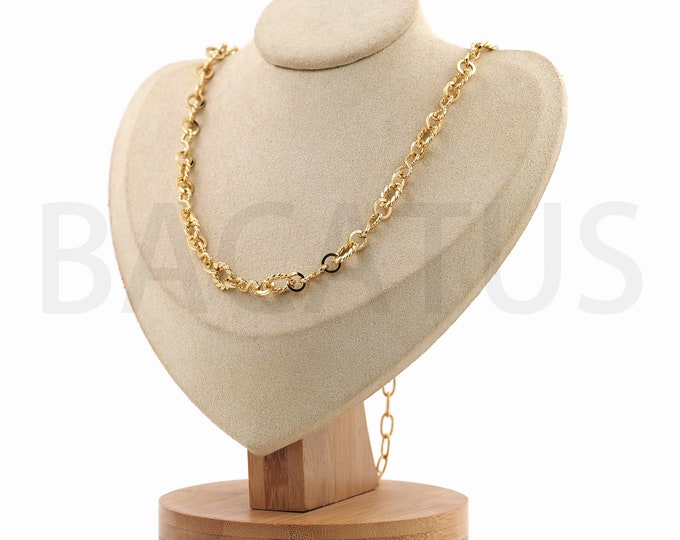 Tail Chain Necklace, Bar Necklace, Lobster Clasp Necklace, 18K Gold Filled Basic Necklace,Chain Necklace, DIY Jewelry Supplies,49cm