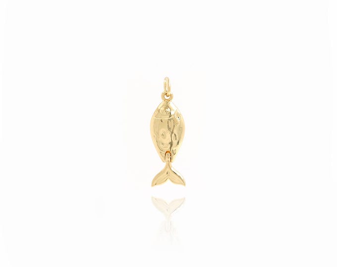 18K Gold Filled Fish Pendant,Gold Dainty Fish Charms,Fish Charm Bracelet Necklace DIY Jewelry Making Supply,20x8.7x3mm