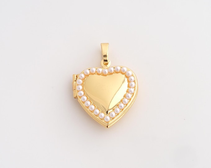 18K Gold Filled Heart Photo Frame Charm,Dainty Photo Frame Pendant,Heart Pendant ,DIY Jewelry Supplies,30x21.5x6.8mm