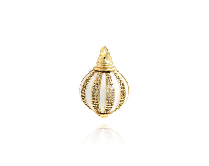 Hot Air Balloon Pendant,18K Gold Filled Balloon Necklace, Micropavé CZ Balloon Pendant, DIY jewelry Making Accessories,33.6x22.3x22.3mm