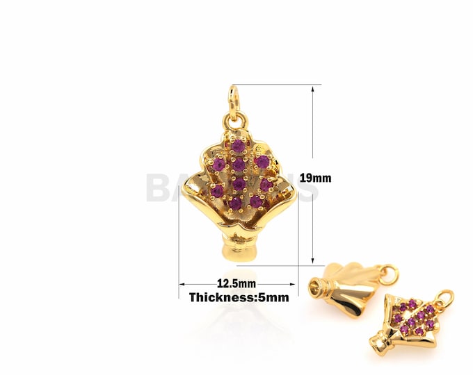 1PCS Crown Pendant Gold Crown Necklace High Quality Necklace Crown Charm King Jewelry DIY Jewelry Making Supplies CZ Charm 19.5x15x2mm