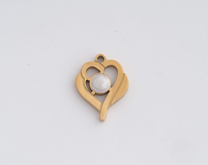 Stainless Steel Heart Pendant,Love Charms,Enamel Heart Charm Bracelet Necklace for DIY Jewelry Making Supply,16x12.3x2.2mm