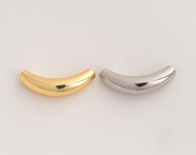 Gold Tube Beads, 18K Gold Filld Tube Beads,for Jewelry Making Supplies,28x10x7.3mm