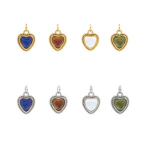18K Gold Filled Heart pendant,Gold Heart Charms,Heart Charm Bracelet Necklace for DIY Jewelry Making Supply