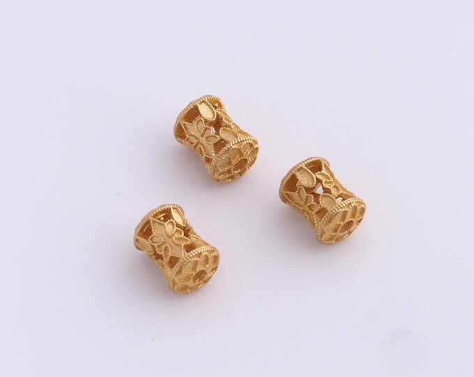 18K Gold Filled Round Spacer Beads,Gold Tube Beads, Round Beads DIY Bracelet Necklace Earrings Jewelry Making,9.6x6.7mm