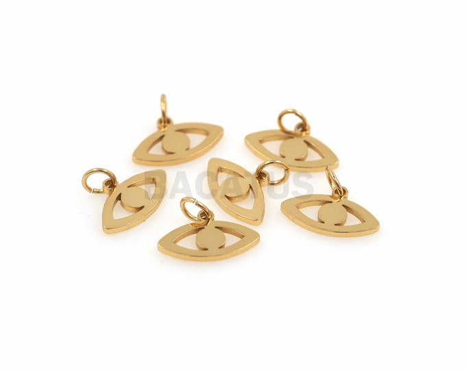 1PCS Eye Pendant Suitable For Necklace, Bracelet, Jewellery, DIY Production,Eye Necklace, 18K Gold Filling 12x15x1mm