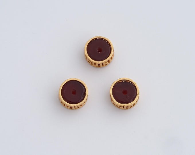 18K Gold Filled Round Spacer Beads,Gold Flat Beads, Disc Beads DIY Bracelet Necklace Earrings Jewelry Making,7.4x3.5mm