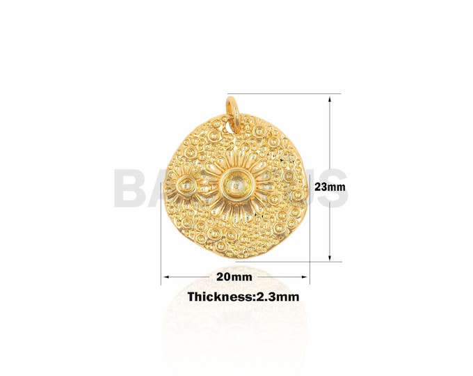 1PCS  Crater pendant, charm of the universe, planet pendant, gold coin pendant, DIY necklace accessories 23×20×2.3mm
