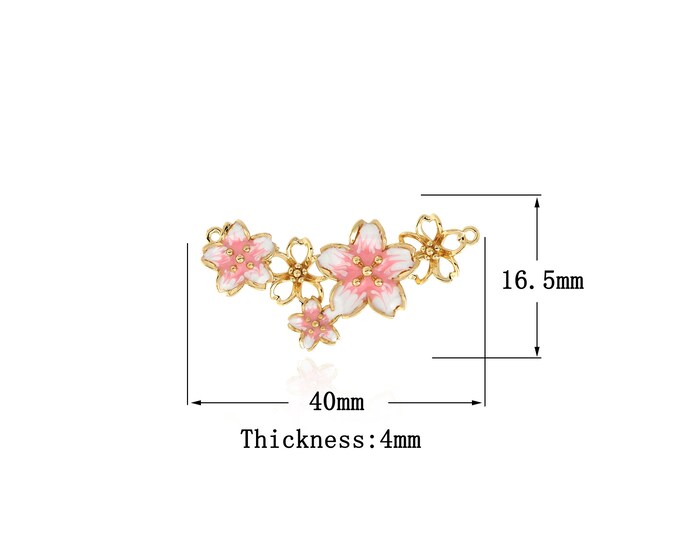 18K Gold Filled Flower Pendant,Gold Dainty Flower Charms,Simple pendant Bracelet Necklace for DIY Jewelry Making Supply