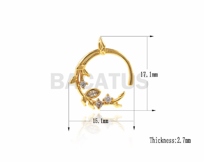 Garland pendant, wicker pendant, branch pendant, pendant necklace, plant pendant, minimalist pendant 17.1x15.1x2.7mm 1PCS