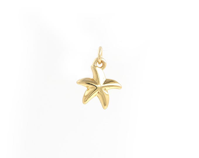 5 pcs Starfish Pendant,18K Gold Filled Marine Life Necklace, Starfish Pendant, DIY jewelry Making Accessories,13.7x10.4x2.7mm