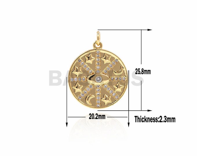 Exquisite eye, DIY necklace bracelet accessories, lucky pendant, diamond eye 1pcs