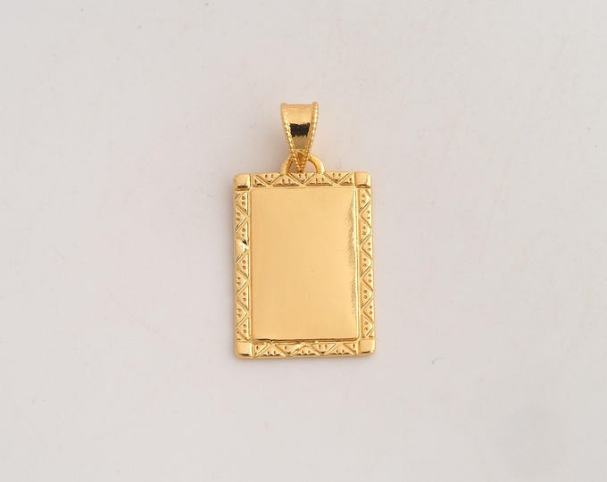 18K Gold Filled Mirror Charm,Dainty Mirror Pendant,Mirror Pendant ,DIY Jewelry Supplies,28x14.4x1.2mm
