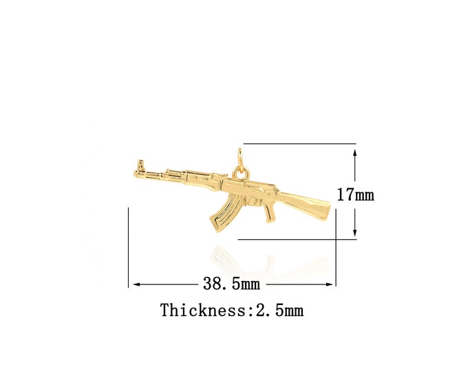 18K Gold Filled weapon Pendant,Gold Dainty weapon Charms,weapon Charm Bracelet Necklace for DIY Jewelry Making Supply