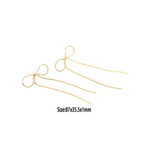 1pair 18K Gold Filled Bow Stud Earring,Gold Bow Stud Earring,Tassel Stud Earring,Gift for Her