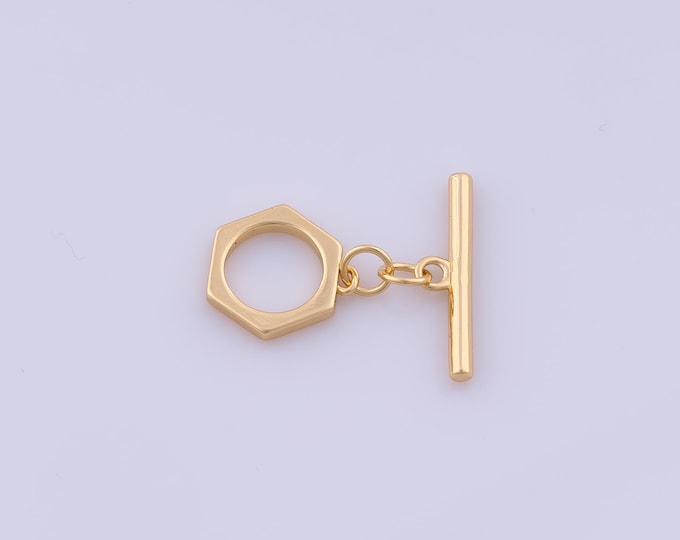 18K Gold Filled OT Clasp,Round Toggle Clasp Bracelet Necklace for DIY Jewelry Making Supply,O:12x2mm T：21x2.2mm