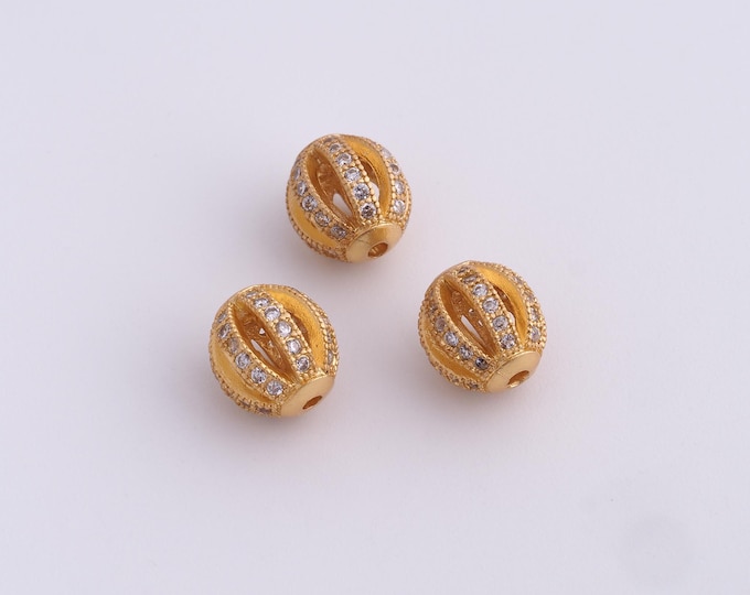 18K Gold Filled Round Spacer Beads,Gold Ball Beads, Tube Beads DIY Bracelet Necklace Earrings Jewelry Making,9x8.2mm