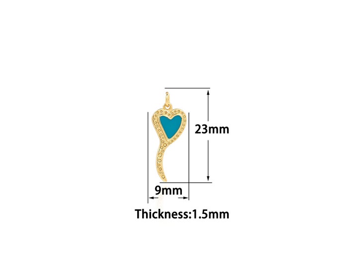 18K Gold Filled Heart Pendant,Gold Dainty Heart Pendant Charms,Simple pendant Bracelet Necklace for DIY Jewelry Making Supply