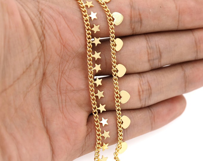18K Gold Filled Dainty Gold Chain,Unique Gold Chain,Thick Gold Chain,Unfinished Chain for Bracelets Necklaces DIY Jewelry Making Supplies
