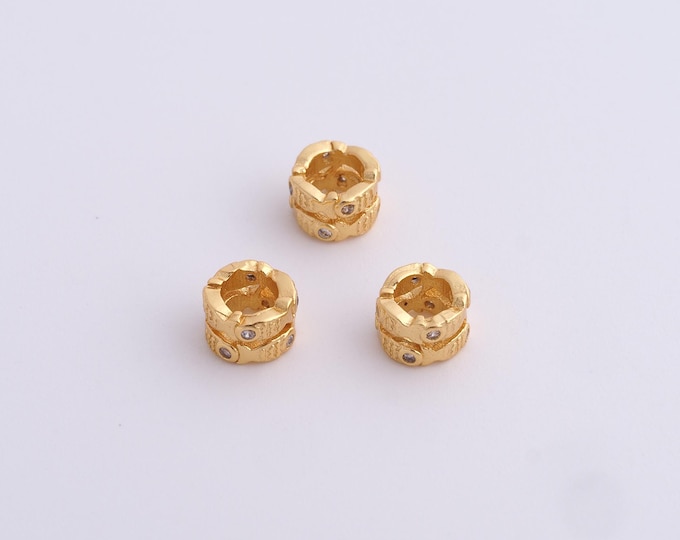 18K Gold Filled Round Spacer Beads,Gold Tube Beads, Round Beads DIY Bracelet Necklace Earrings Jewelry Making,6.5x4.3mm