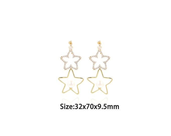 1pair 18K Gold Filling Star Stud Earrings,Gold Star Stud Earring,Simple Stud Earrings,Gift for Her