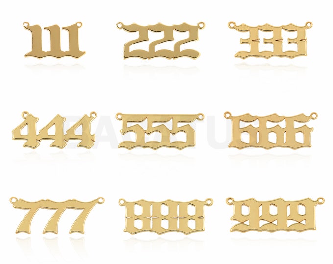 18K Gold Filled Number Pendant, Number Necklace, Number Charm, Six Necklaces, One Pendant, DIY Jewelry Supplies, 11.5x28x1.5mm