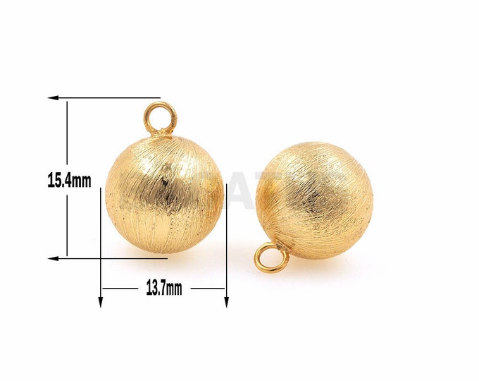 Brushed round ball pendant, copper ball pendant, DIY jewelry, bracelet, necklace, small ball accessories 1PCS