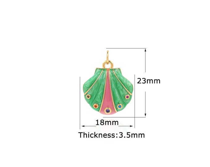 18K Gold Filled Shell pendant,Gold Dainty Shell Charms,Simple pendant Bracelet Necklace for DIY Jewelry Making Supply