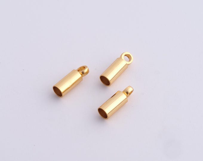 10 pcs 18K Gold Filled Bead Caps,Cord End Cord Tip Solid End Cap ,Spacer Jewelry, DIY Jewelry Making,9x3mm