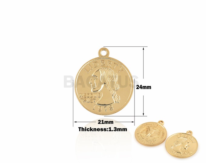 1PCS CoinPendant Round Necklace Character Charm DIY Jewelry Making Suitable for Necklace Bracelet Jewelry Supplies Pendant Charm 24x21x1.3mm