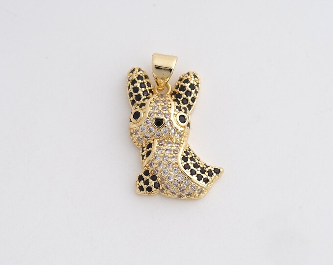 Rabbit Pendant,Animal Charm, 18K Gold Filled Rabbit Charm, Cute Necklace, DIY Jewelry Supplies,25x17.2x4.7mm