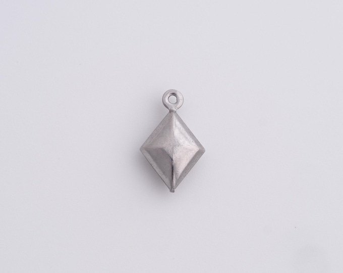25 pcs Stainless Steel Rhombic Pendant,Rhombic Pendant, DIY Jewelry Accessories, 15.5x9.5x4.4mm