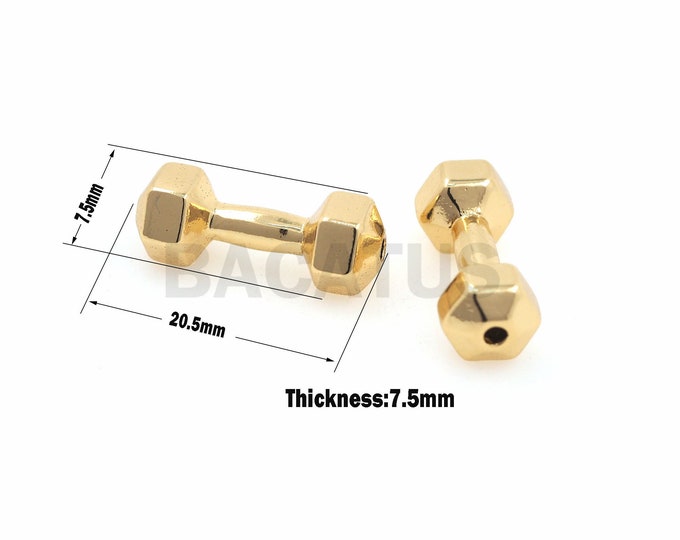 1PCS Dumbbell Beads, Barbell Beads, Sports Charm, Dumbbell Necklace, sSuitable For Jewelry Making Accessories 7.5x7.5x20.5mm