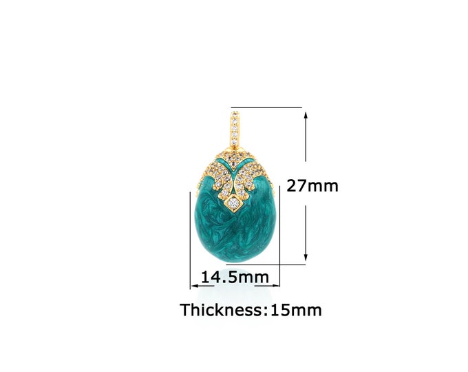 18K Gold Filled Egg Pendant,Gold Dainty Egg Charms,Simple pendant Bracelet Necklace for DIY Jewelry Making Supply