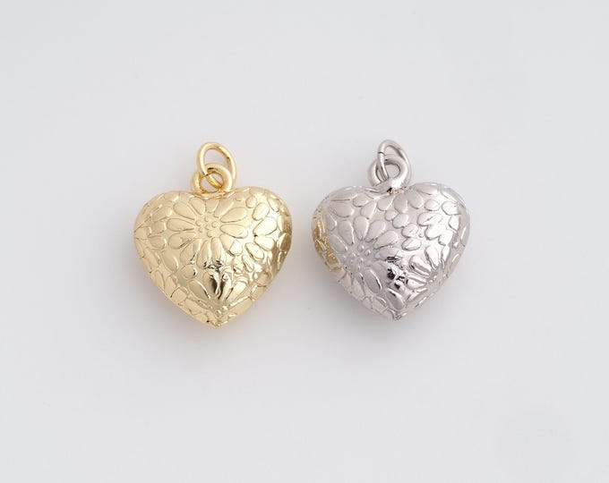 Heart Charms,Heart Pendant,Heart Necklace, Heart-Shaped Jewelry,DIY Jewelry Making Supplies 20.3x15.2x7.6mm