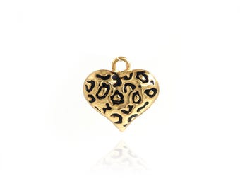 Enamel Heart Charms Necklace,Heart Charm, Enamel Heart Pendant, 18K Gold Filled Enamel Charm, DIY Jewelry Supplies