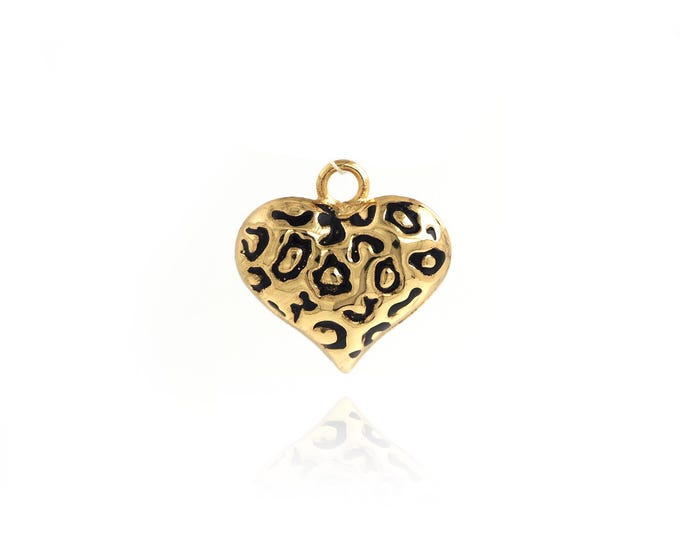 Enamel Heart Charms Necklace,Heart Charm, Enamel Heart Pendant, 18K Gold Filled Enamel Charm, DIY Jewelry Supplies