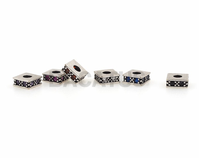 CZ square beads, cubic beads, small square beads, DIY jewelry accessories 1pcs