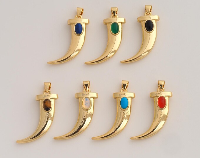 18K Gold Filled Horn Charm,Dainty Horn Pendant,Horn Pendant ,DIY Jewelry Supplies,32.3x22.4x7.4mm
