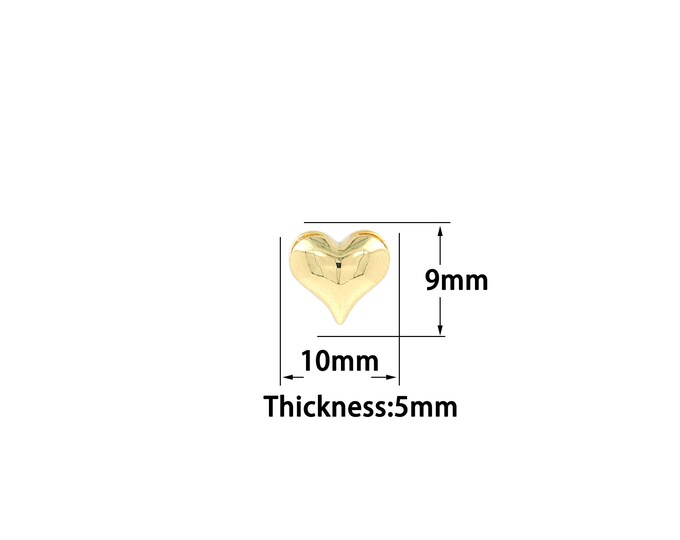 18K Gold Filled Heart Pendant,Gold Dainty Heart Charms,CZ Heart Charm Bracelet Necklace for DIY Jewelry Making Supply