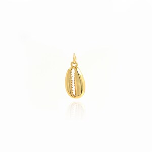 Charm conque en or, breloque de plage en or 18 carats, collier de plage, pendentif conque, fournitures pour bijoux DIY, 20,8 x 9 x 2,5 mm