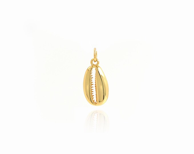 Gold Conch Charm, 18K Gold Filled Beach Charm, Beach Necklace, Conch Pendant, DIY Jewelry Supplies, 20.8x9x2.5mm