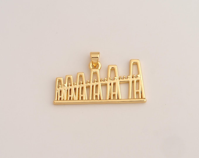 18K Gold Filled Bridge Charm,Dainty Bridge Pendant,Bridge Pendant ,DIY Jewelry Supplies,20.5x34x2mm