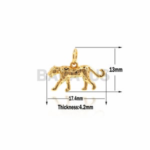 1pcs Brass gold-plated leopard pendant necklace, animal jewelry, DIY jewellery making supplies 13x17.4x4.2mm