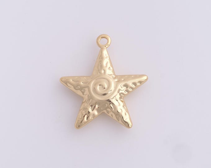 Gold Star Charm,Star Pendant,Pentagram Pendant, Gold Star Necklace, Suitable For Jewelry Making 34.2x30.7x7.5mm