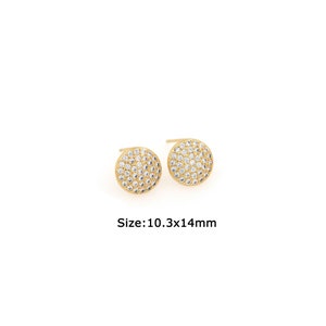 1 pair 18K Gold Filled Round Stud Earrings,Gold Dainty Round Stud Earrings,Simple Stud Earrings,Gift for Her