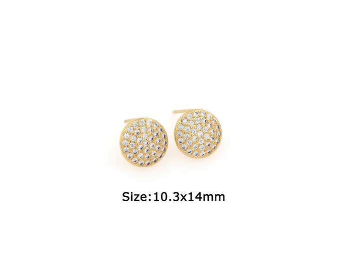 1 pair 18K Gold Filled Round Stud Earrings,Gold Dainty Round Stud Earrings,Simple Stud Earrings,Gift for Her